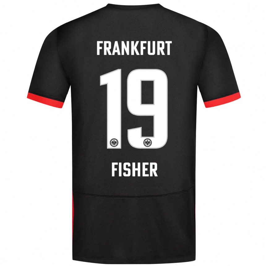 Kids Football Ben-Luca Fisher #19 Black Away Jersey 2024/25 T-Shirt Uk