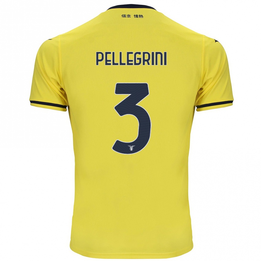 Kids Football Luca Pellegrini #3 Yellow Away Jersey 2024/25 T-Shirt Uk