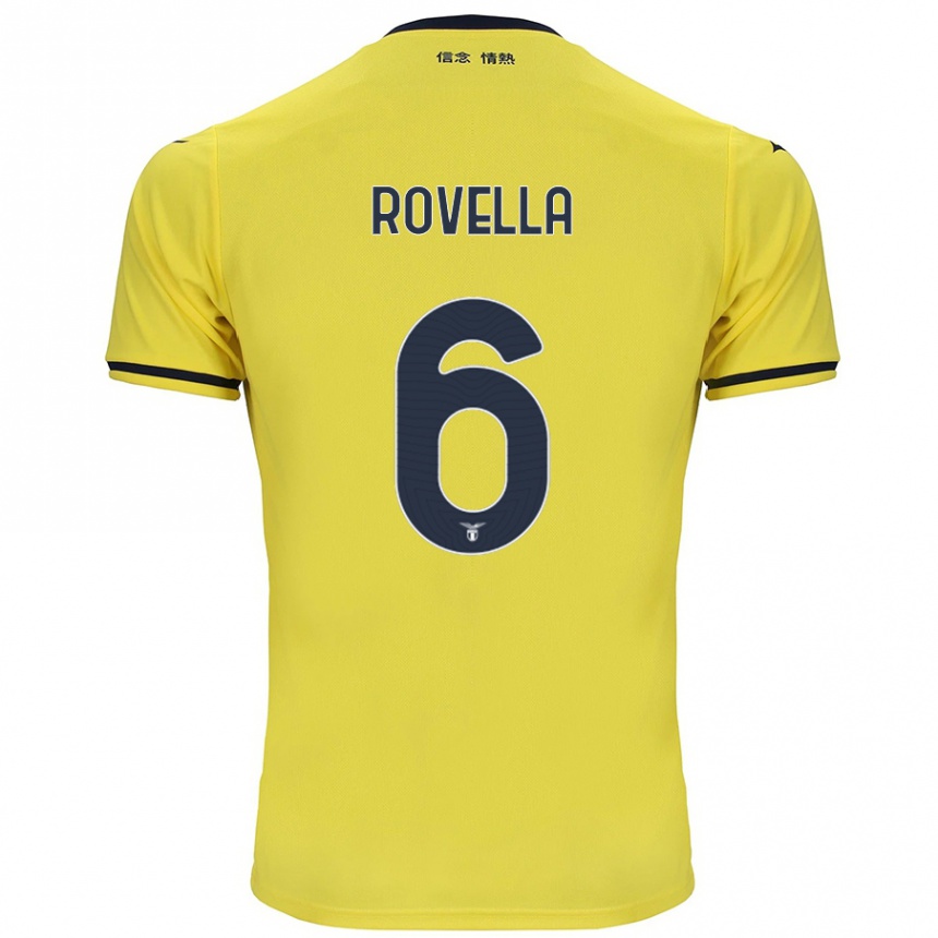 Kids Football Nicolo Rovella #6 Yellow Away Jersey 2024/25 T-Shirt Uk