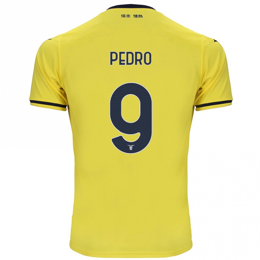 Kids Football Pedro #9 Yellow Away Jersey 2024/25 T-Shirt Uk