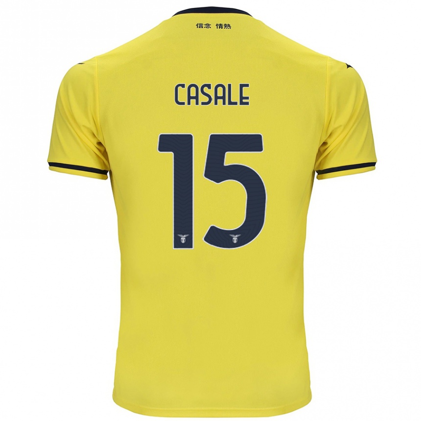 Kids Football Nicolò Casale #15 Yellow Away Jersey 2024/25 T-Shirt Uk