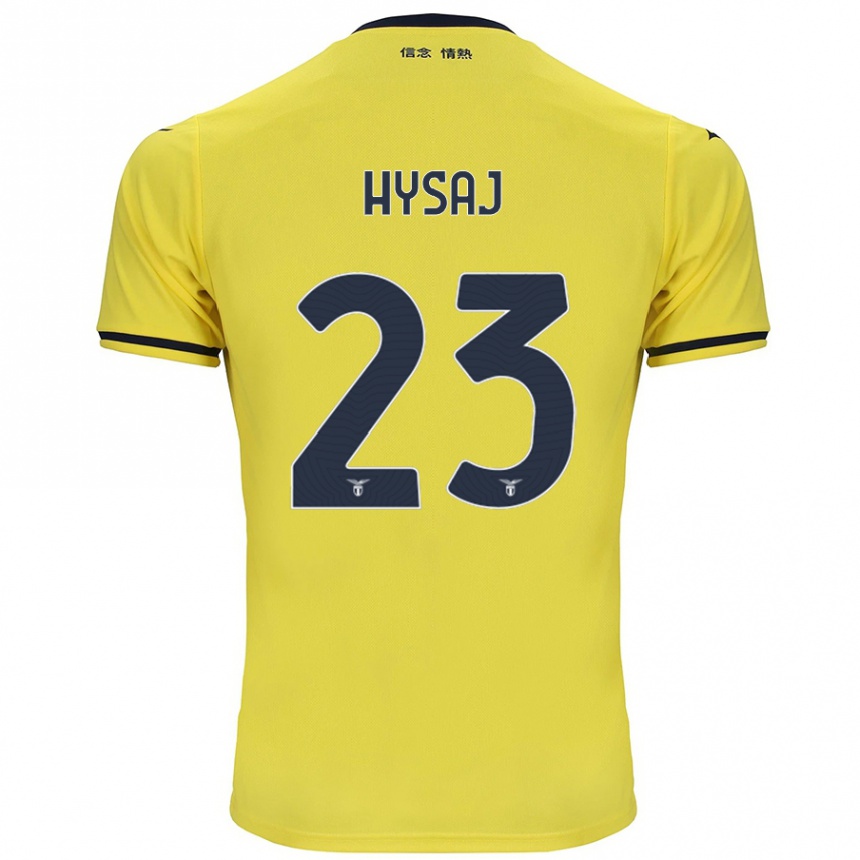 Kids Football Elseid Hysaj #23 Yellow Away Jersey 2024/25 T-Shirt Uk