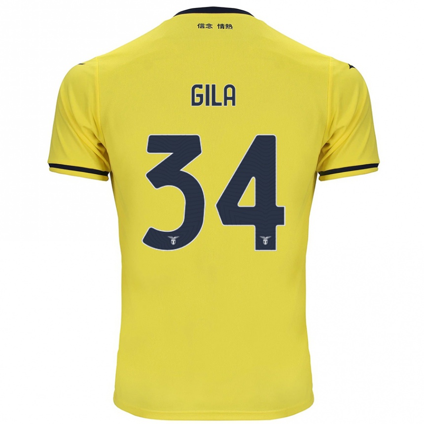 Kids Football Mario Gila #34 Yellow Away Jersey 2024/25 T-Shirt Uk