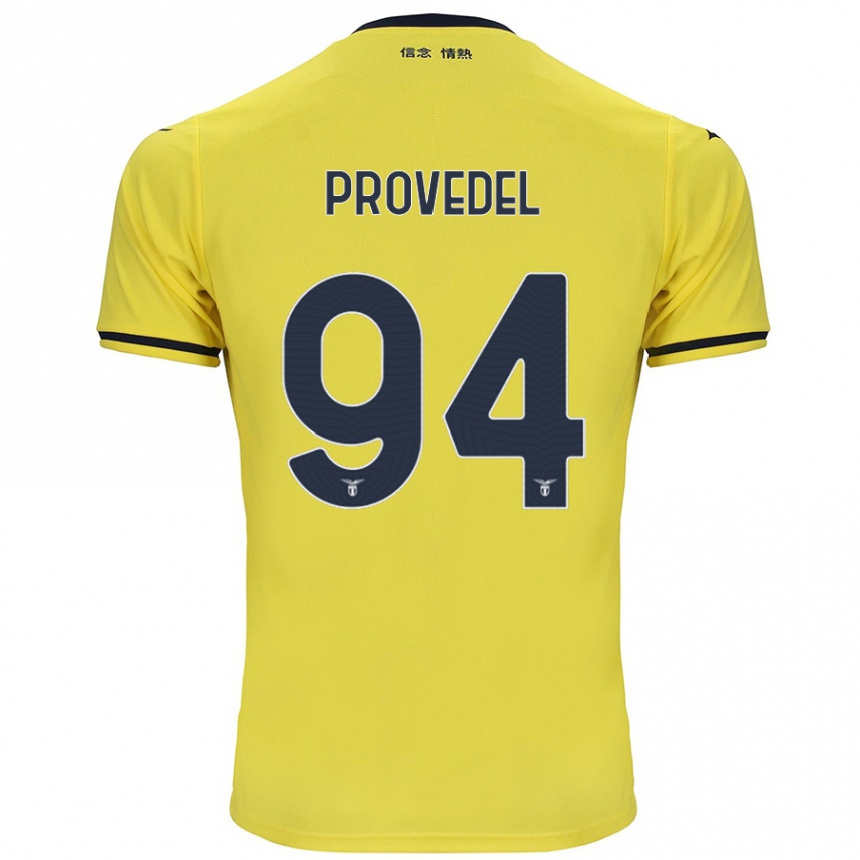 Kids Football Ivan Provedel #94 Yellow Away Jersey 2024/25 T-Shirt Uk