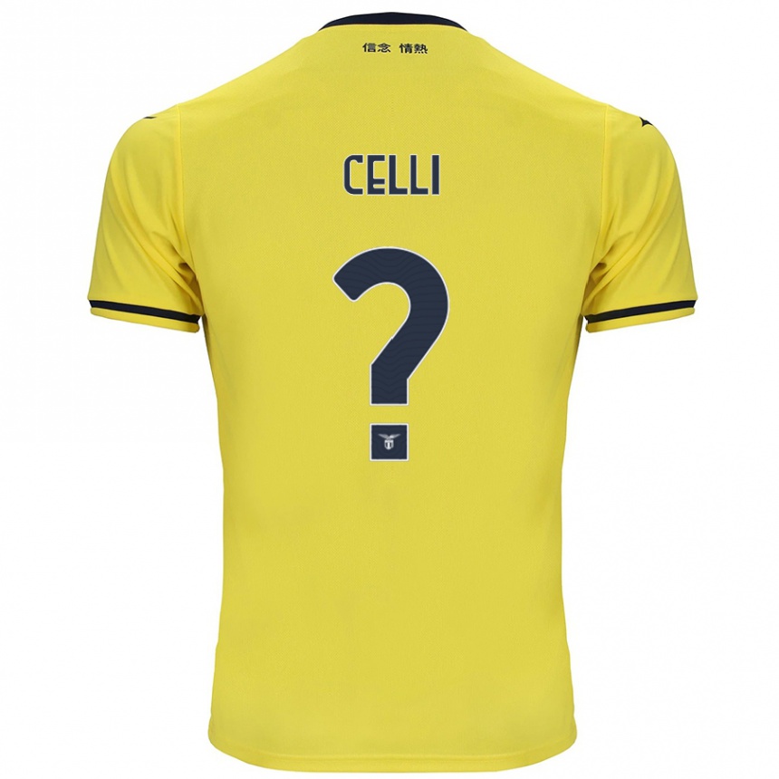 Kids Football Gabriele Celli #0 Yellow Away Jersey 2024/25 T-Shirt Uk