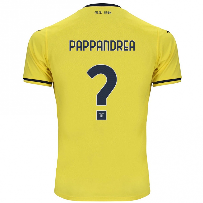 Kids Football Filippo Pappandrea #0 Yellow Away Jersey 2024/25 T-Shirt Uk