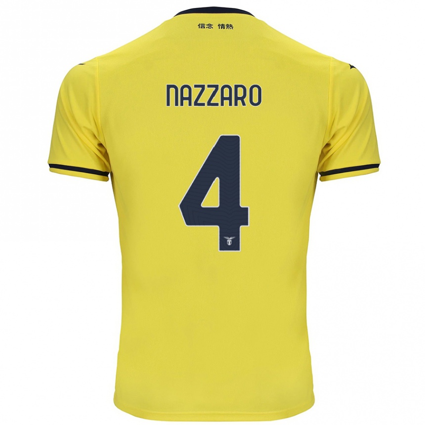 Kids Football Marco Nazzaro #4 Yellow Away Jersey 2024/25 T-Shirt Uk