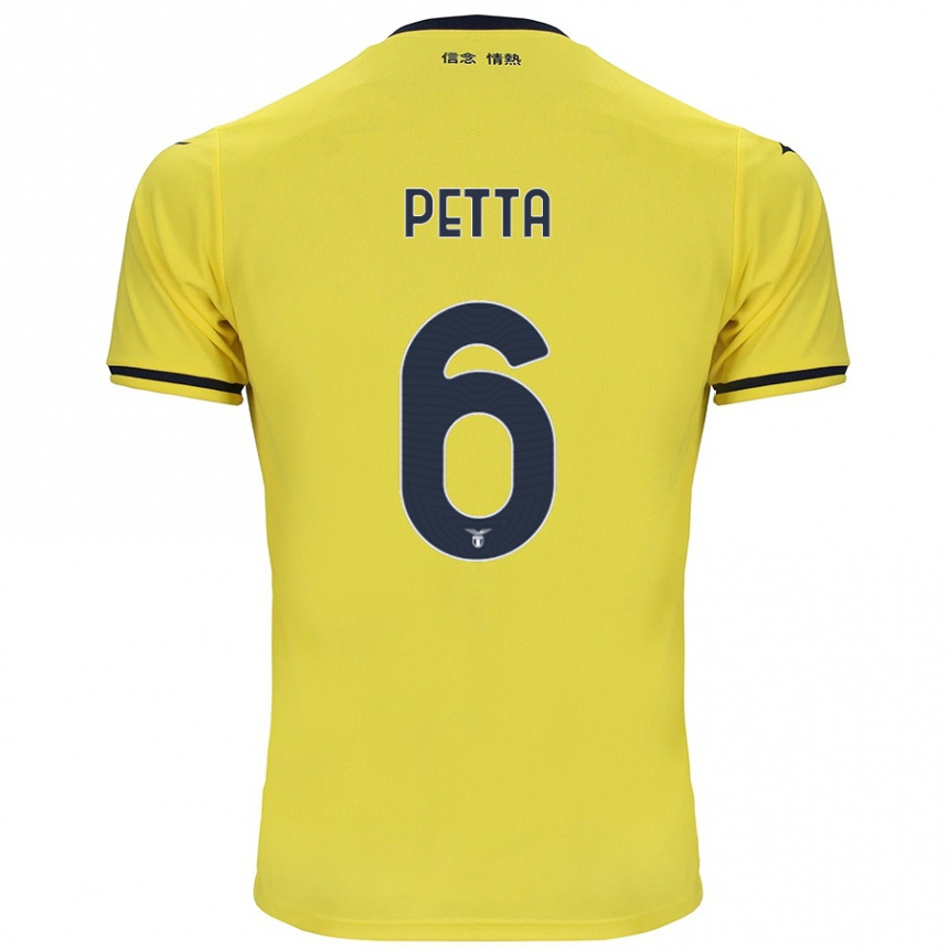 Kids Football Andrea Petta #6 Yellow Away Jersey 2024/25 T-Shirt Uk