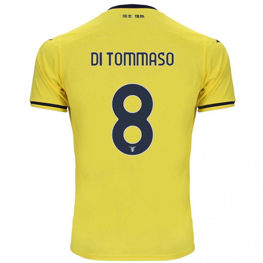 Kids Football Leonardo Di Tommaso #8 Yellow Away Jersey 2024/25 T-Shirt Uk