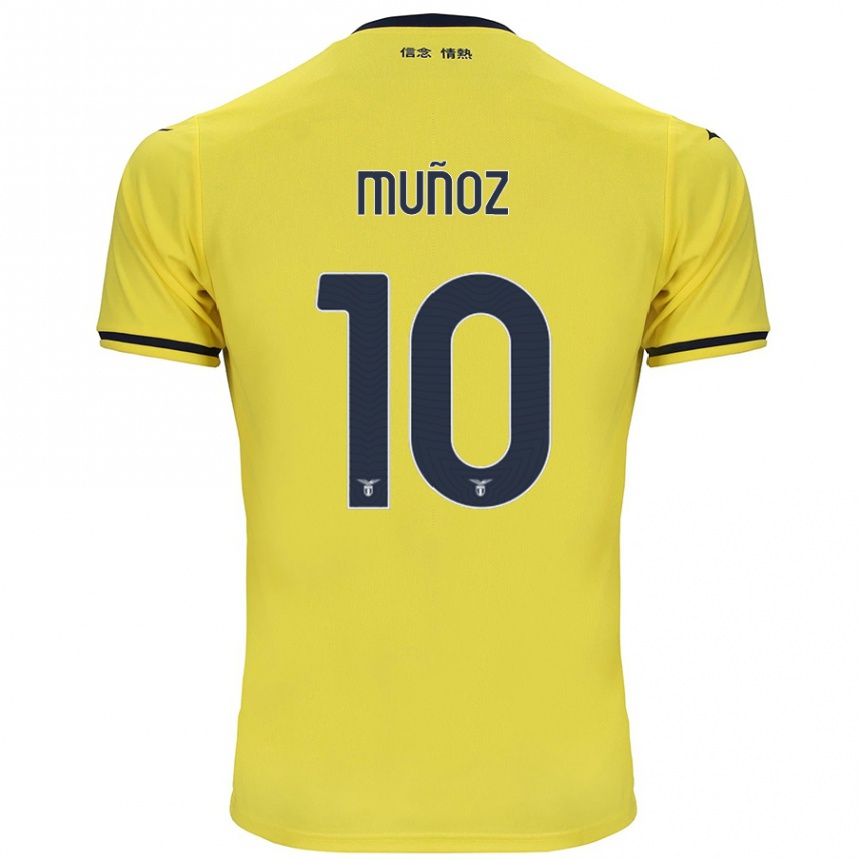 Kids Football Cristo Muñoz #10 Yellow Away Jersey 2024/25 T-Shirt Uk