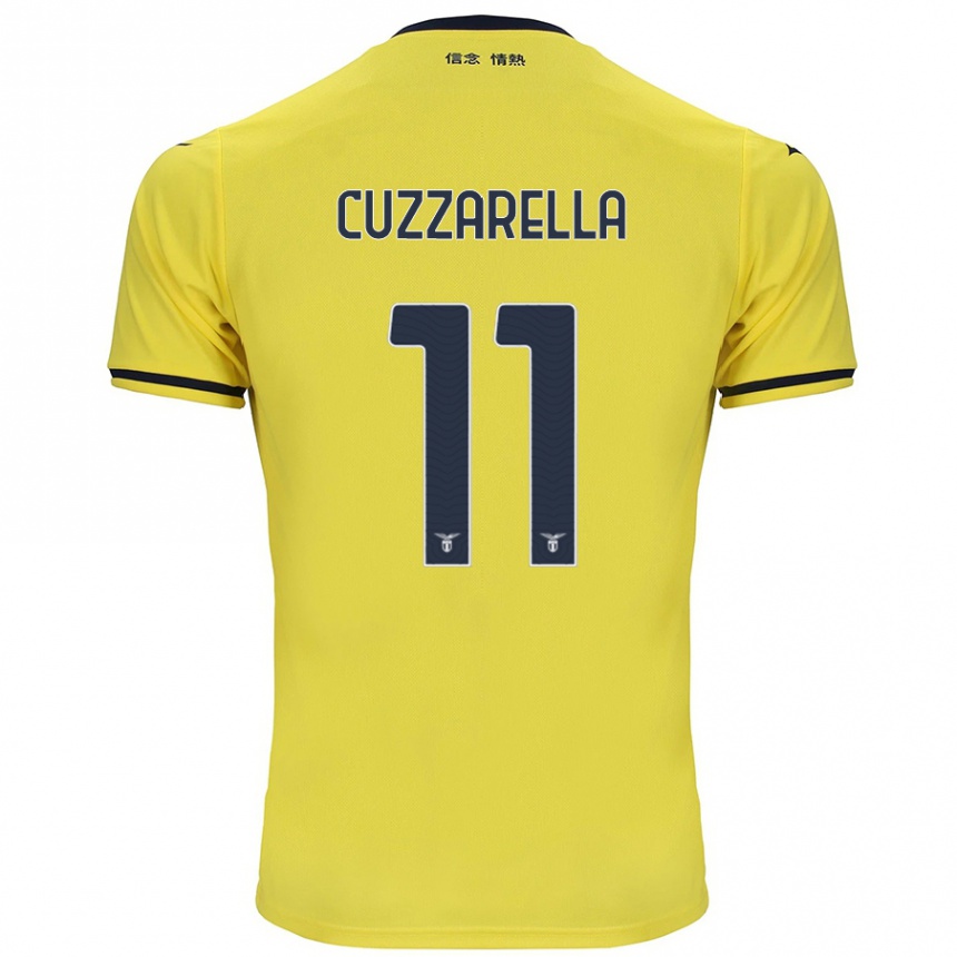 Kids Football Cristian Cuzzarella #11 Yellow Away Jersey 2024/25 T-Shirt Uk