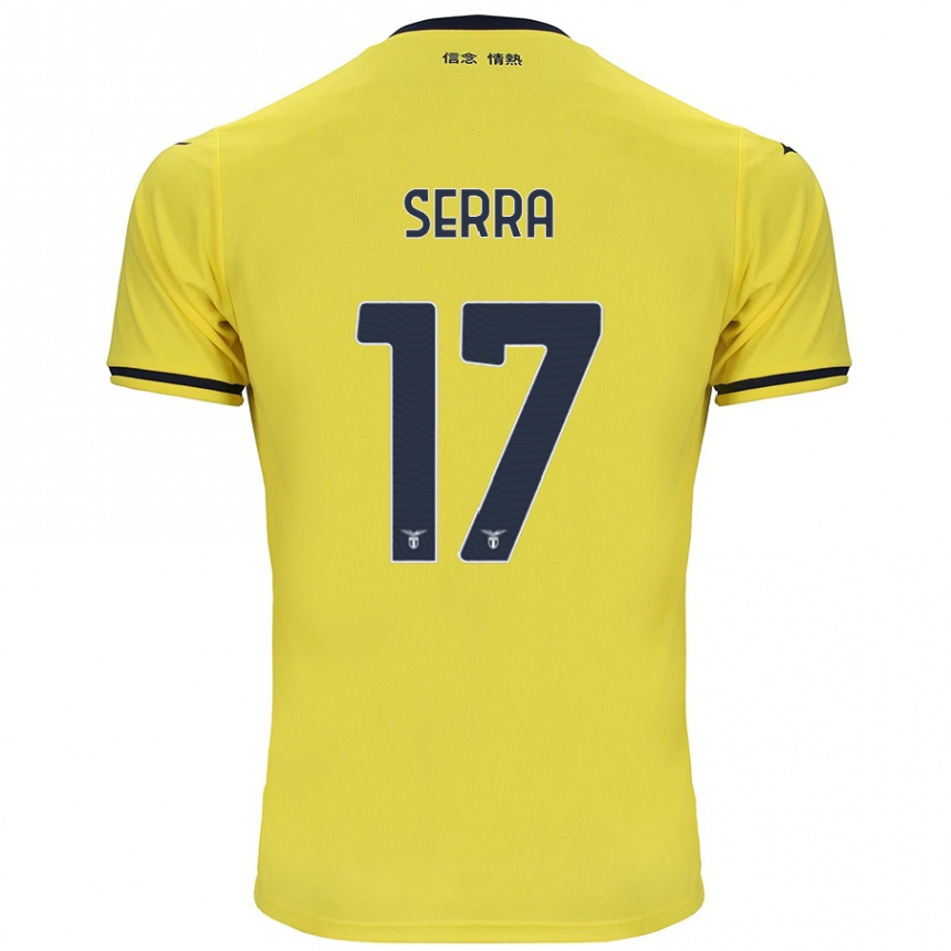 Kids Football Federico Serra #17 Yellow Away Jersey 2024/25 T-Shirt Uk