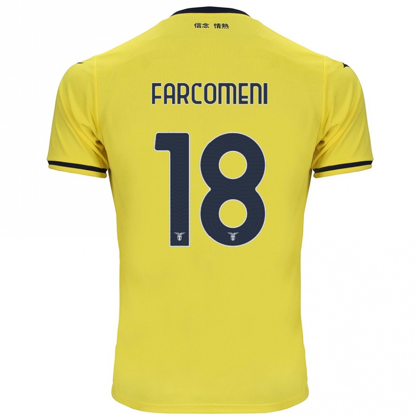 Kids Football Valerio Farcomeni #18 Yellow Away Jersey 2024/25 T-Shirt Uk