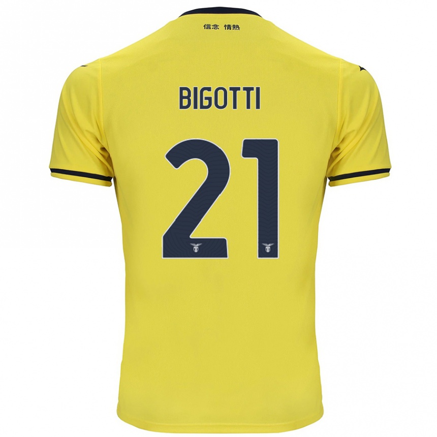 Kids Football Massimo Bigotti #21 Yellow Away Jersey 2024/25 T-Shirt Uk