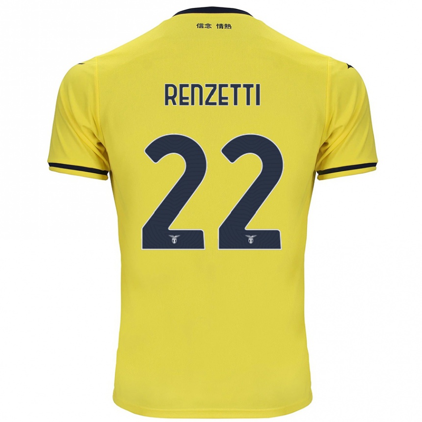 Kids Football Davide Renzetti #22 Yellow Away Jersey 2024/25 T-Shirt Uk