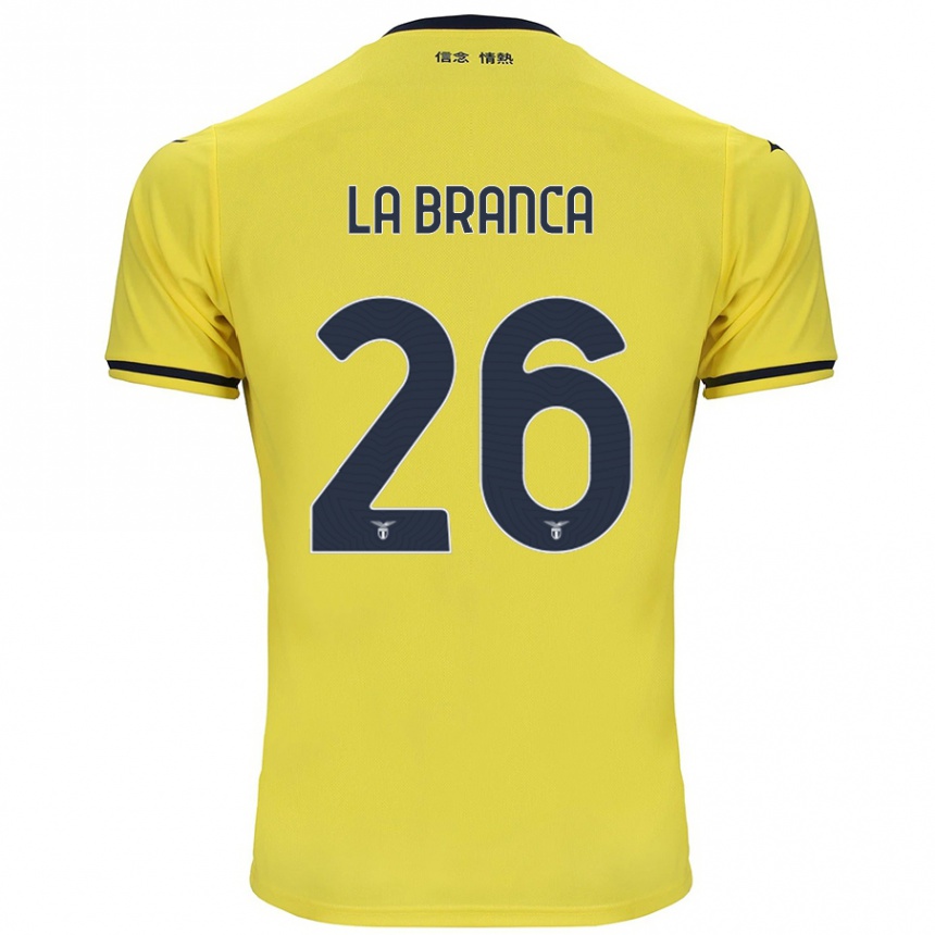 Kids Football Ruggero La Branca #26 Yellow Away Jersey 2024/25 T-Shirt Uk