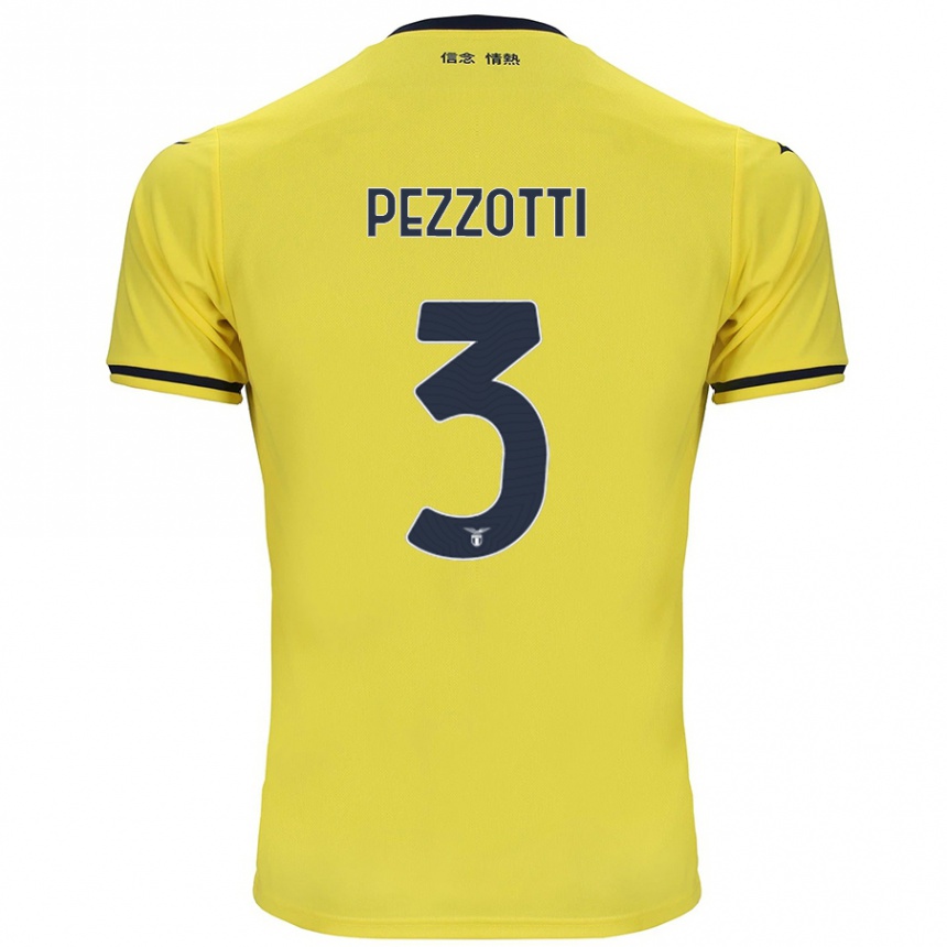 Kids Football Arianna Pezzotti #3 Yellow Away Jersey 2024/25 T-Shirt Uk