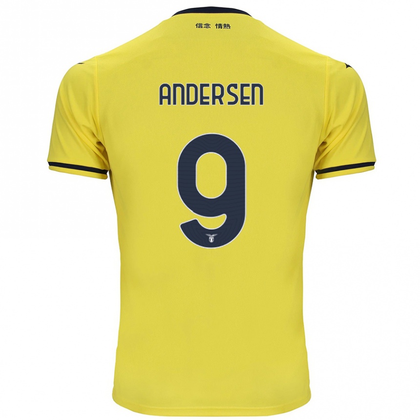 Kids Football Signe Holt Andersen #9 Yellow Away Jersey 2024/25 T-Shirt Uk