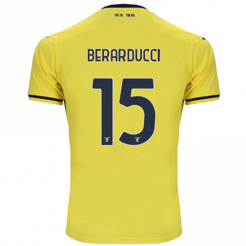 Kids Football Martina Berarducci #15 Yellow Away Jersey 2024/25 T-Shirt Uk