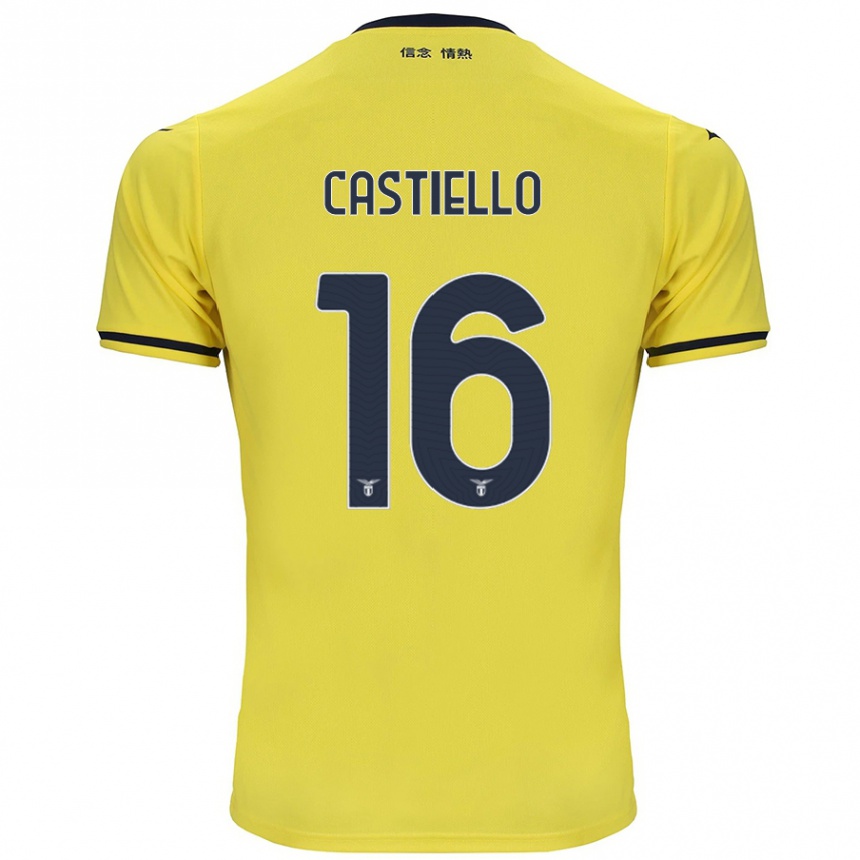 Kids Football Antonietta Castiello #16 Yellow Away Jersey 2024/25 T-Shirt Uk