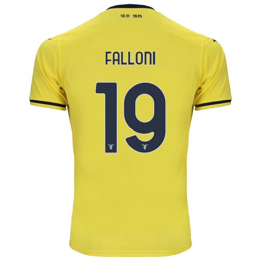 Kids Football Ludovica Falloni #19 Yellow Away Jersey 2024/25 T-Shirt Uk