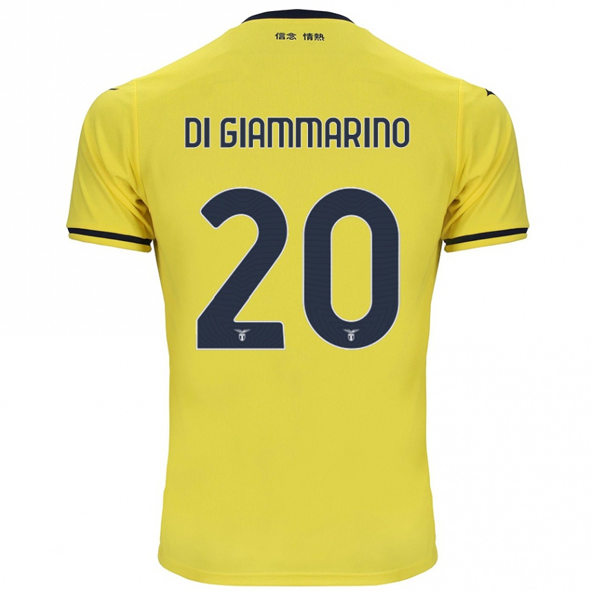 Kids Football Virginia Di Giammarino #20 Yellow Away Jersey 2024/25 T-Shirt Uk