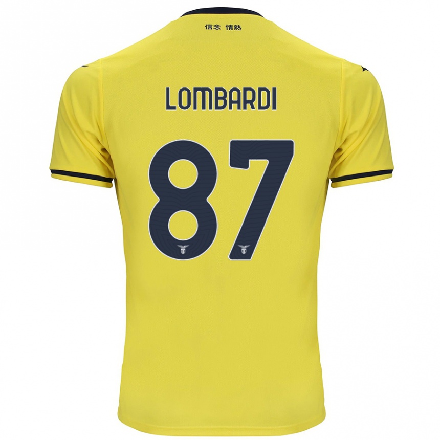 Kids Football Cristiano Lombardi #87 Yellow Away Jersey 2024/25 T-Shirt Uk