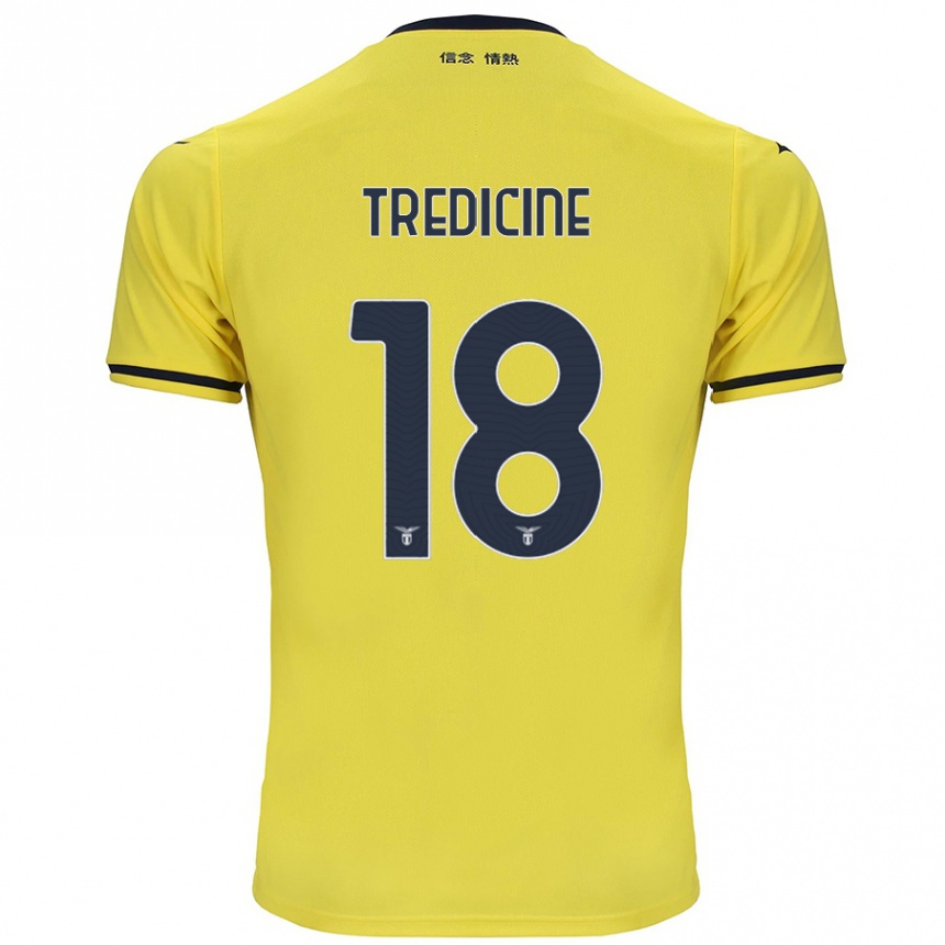 Kids Football Manuel Tredicine #18 Yellow Away Jersey 2024/25 T-Shirt Uk