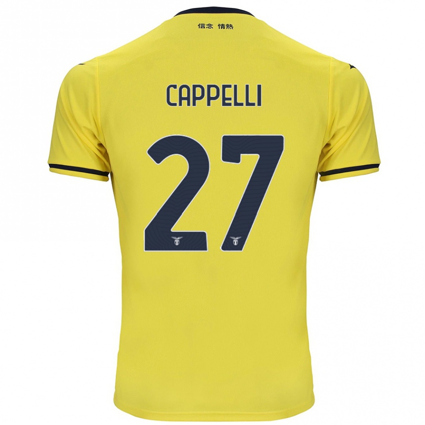 Kids Football Tommaso Cappelli #27 Yellow Away Jersey 2024/25 T-Shirt Uk