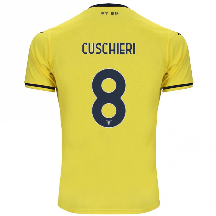 Kids Football Rachel Cuschieri #8 Yellow Away Jersey 2024/25 T-Shirt Uk