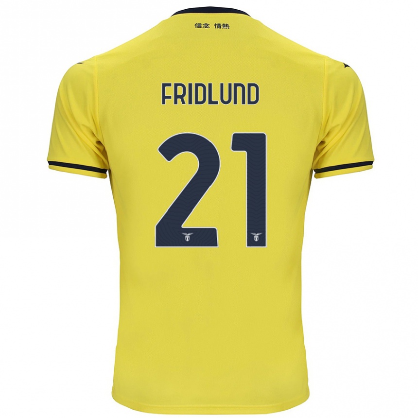 Kids Football Johanne Fridlund #21 Yellow Away Jersey 2024/25 T-Shirt Uk