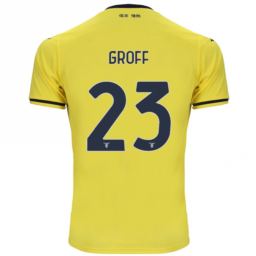 Kids Football Chiara Groff #23 Yellow Away Jersey 2024/25 T-Shirt Uk