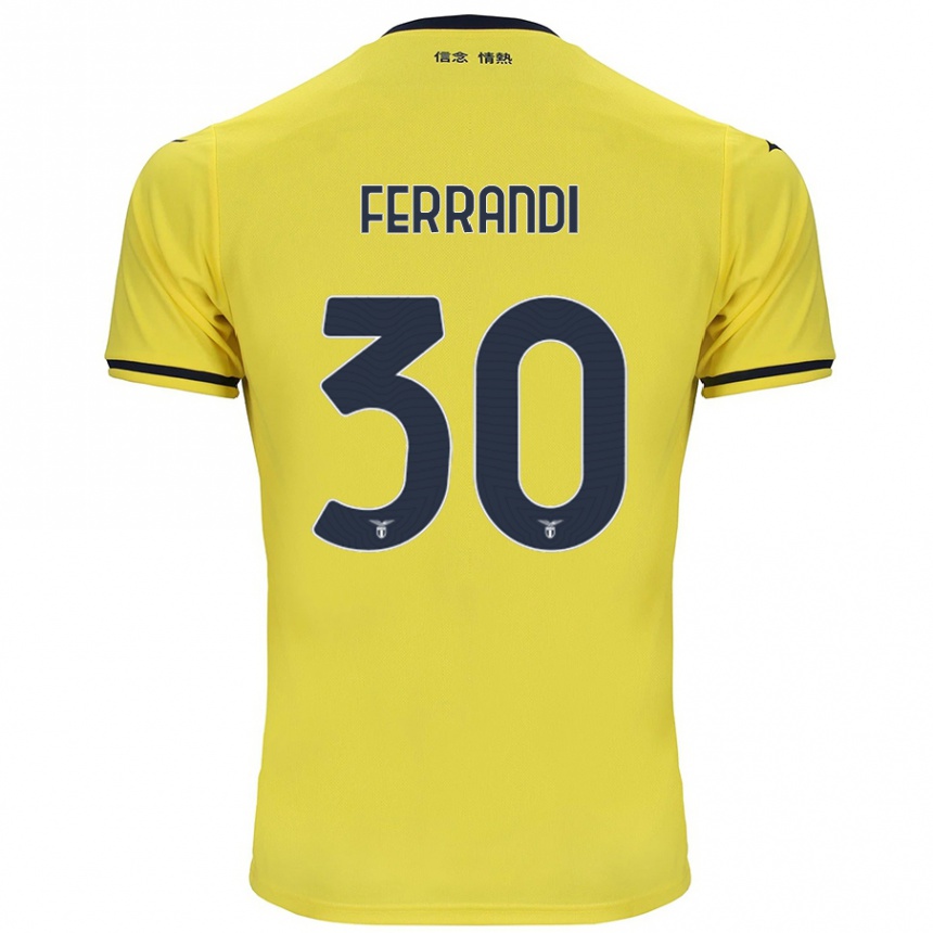 Kids Football Giulia Ferrandi #30 Yellow Away Jersey 2024/25 T-Shirt Uk