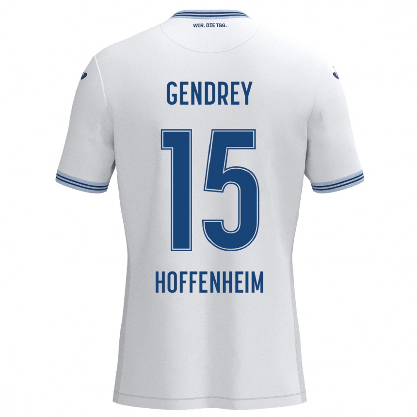 Kids Football Valentin Gendrey #15 White Black Away Jersey 2024/25 T-Shirt Uk