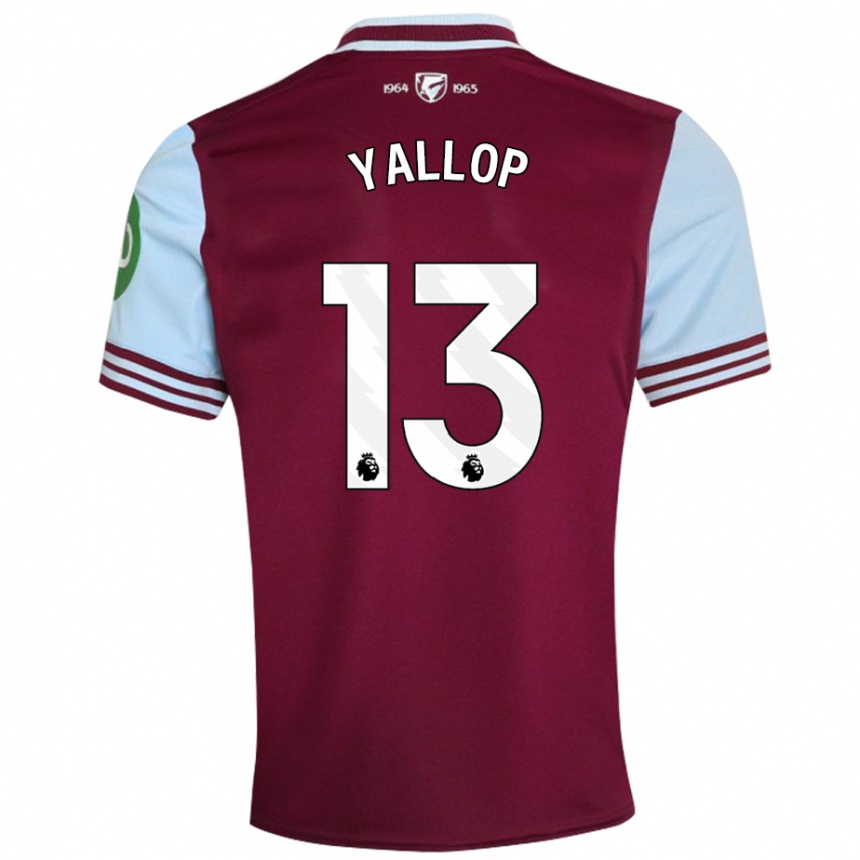 Men Football Tameka Yallop #13 Dark Red Home Jersey 2024/25 T-Shirt Uk