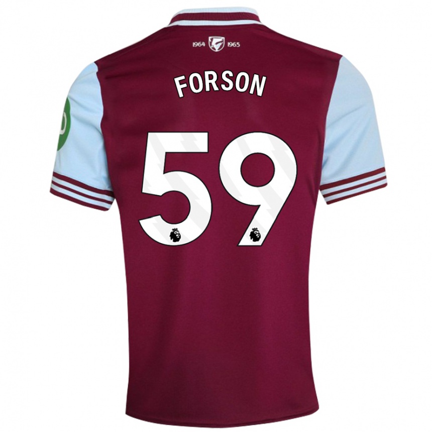 Men Football Keenan Forson #59 Dark Red Home Jersey 2024/25 T-Shirt Uk