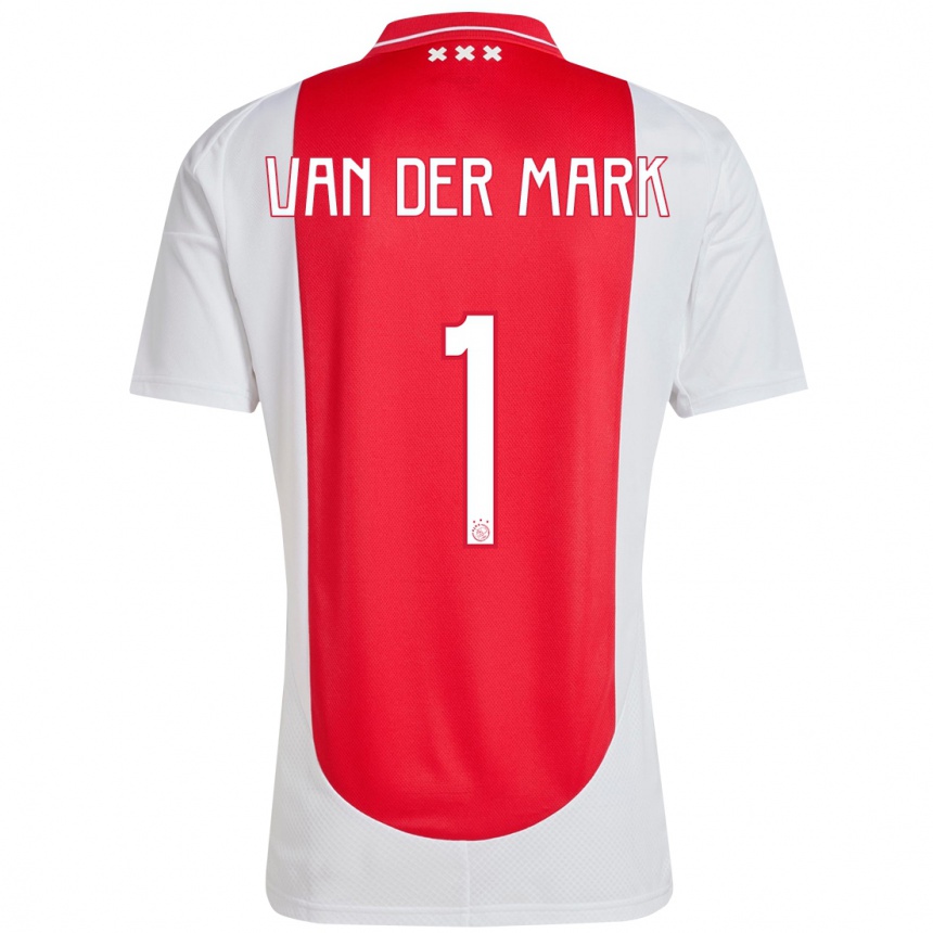 Men Football Jesper Van Der Mark #1 Red White Home Jersey 2024/25 T-Shirt Uk