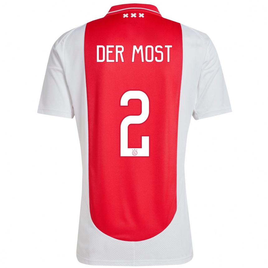 Men Football Liza Van Der Most #2 Red White Home Jersey 2024/25 T-Shirt Uk