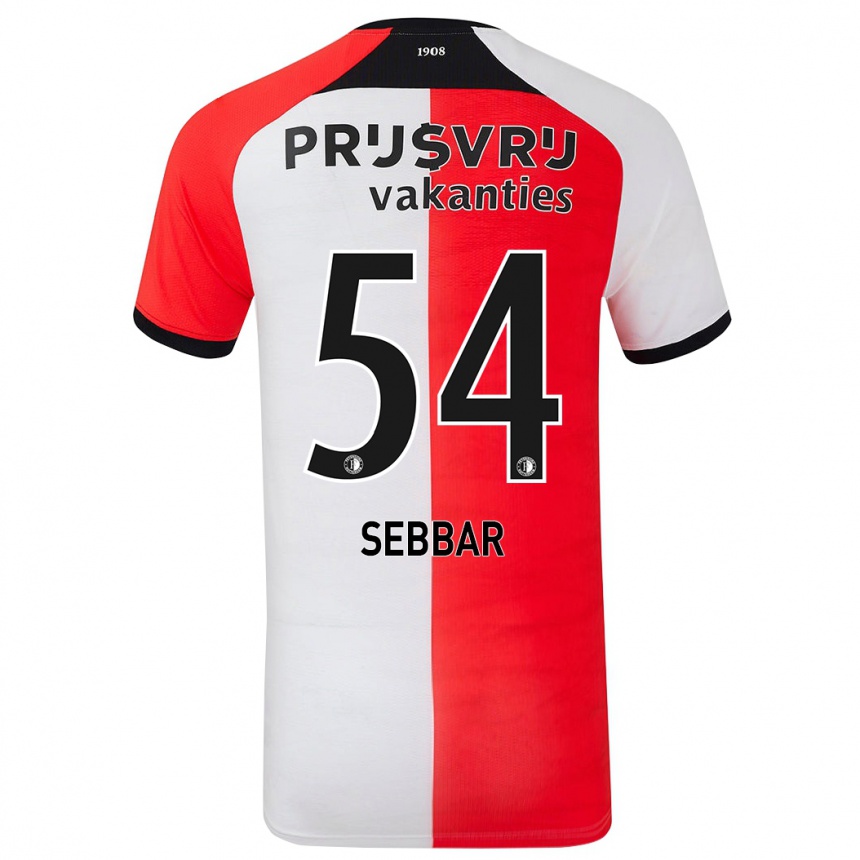 Men Football Marouane Sebbar #54 Red White Home Jersey 2024/25 T-Shirt Uk