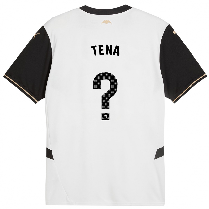 Men Football Javier Tena #0 White Black Home Jersey 2024/25 T-Shirt Uk