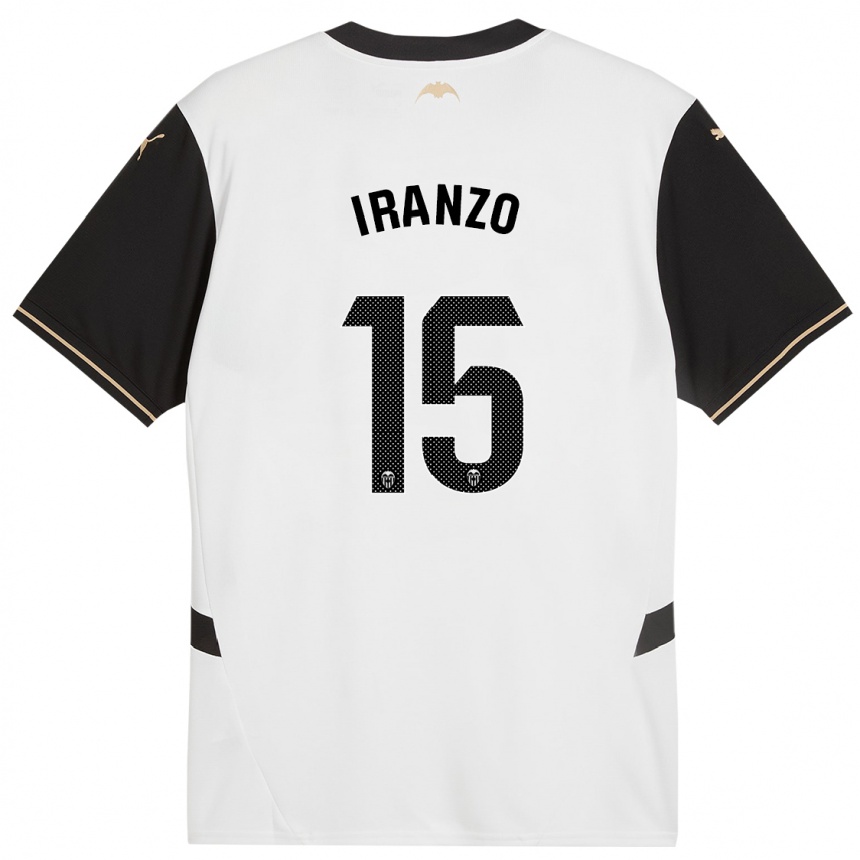 Men Football Rubén Iranzo #15 White Black Home Jersey 2024/25 T-Shirt Uk