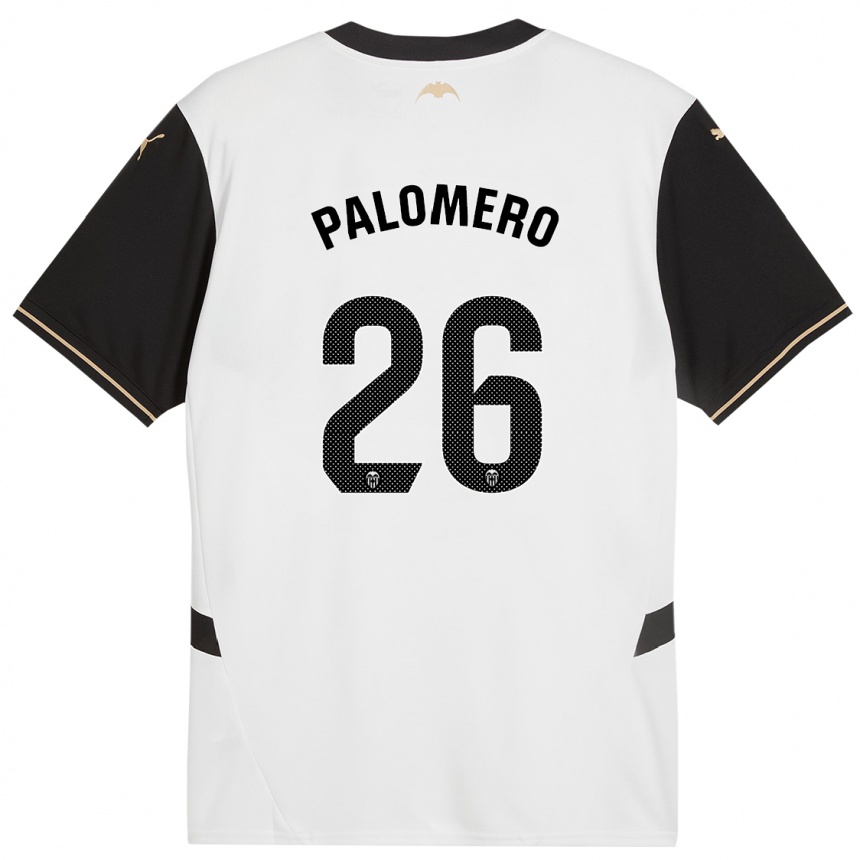 Men Football Marc Palomero #26 White Black Home Jersey 2024/25 T-Shirt Uk