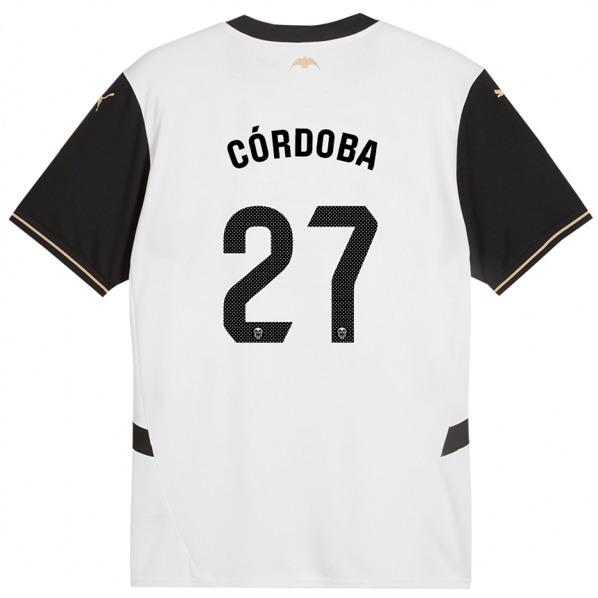 Men Football Iker Córdoba #27 White Black Home Jersey 2024/25 T-Shirt Uk