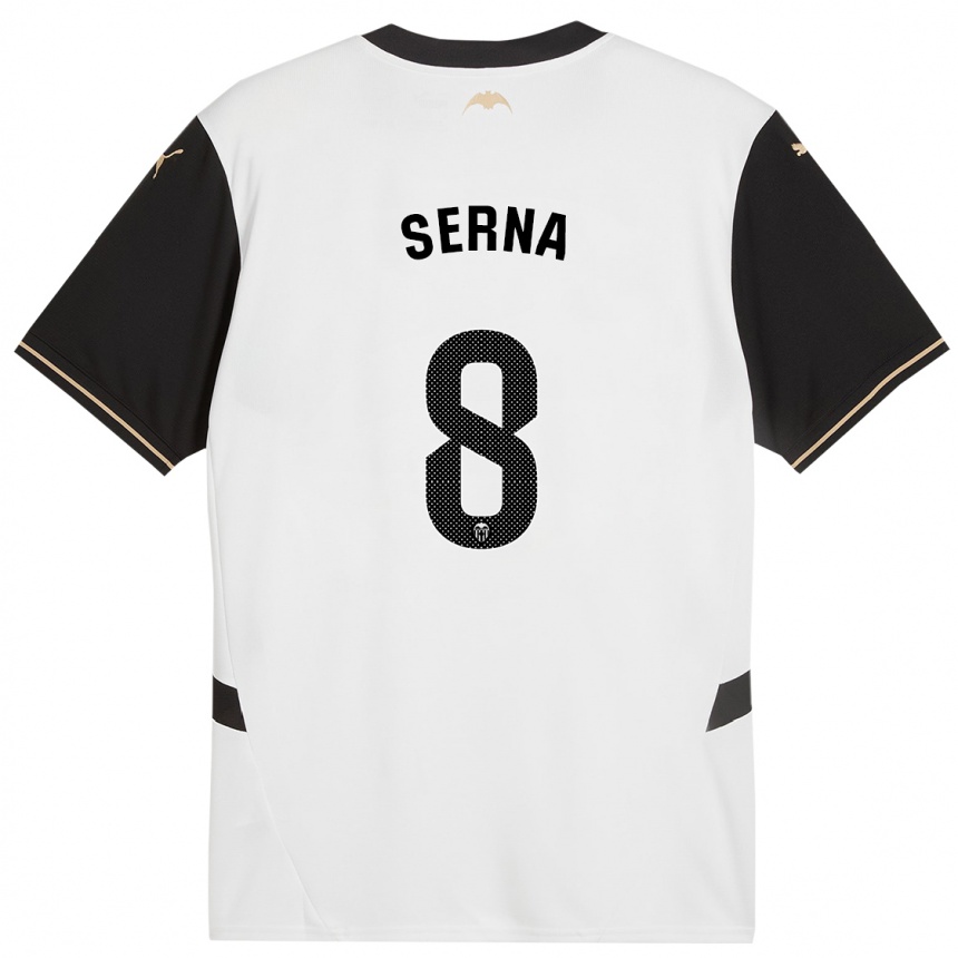 Men Football Liced Serna #8 White Black Home Jersey 2024/25 T-Shirt Uk