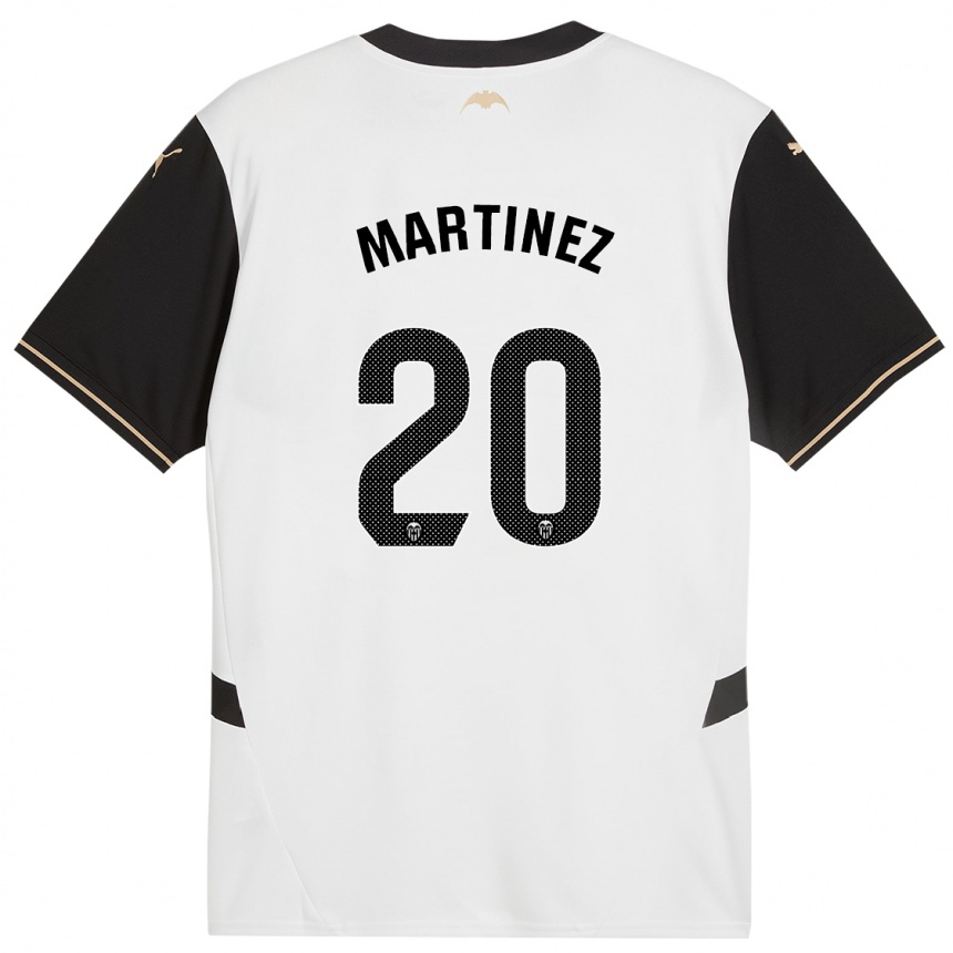 Men Football Asun Martínez #20 White Black Home Jersey 2024/25 T-Shirt Uk