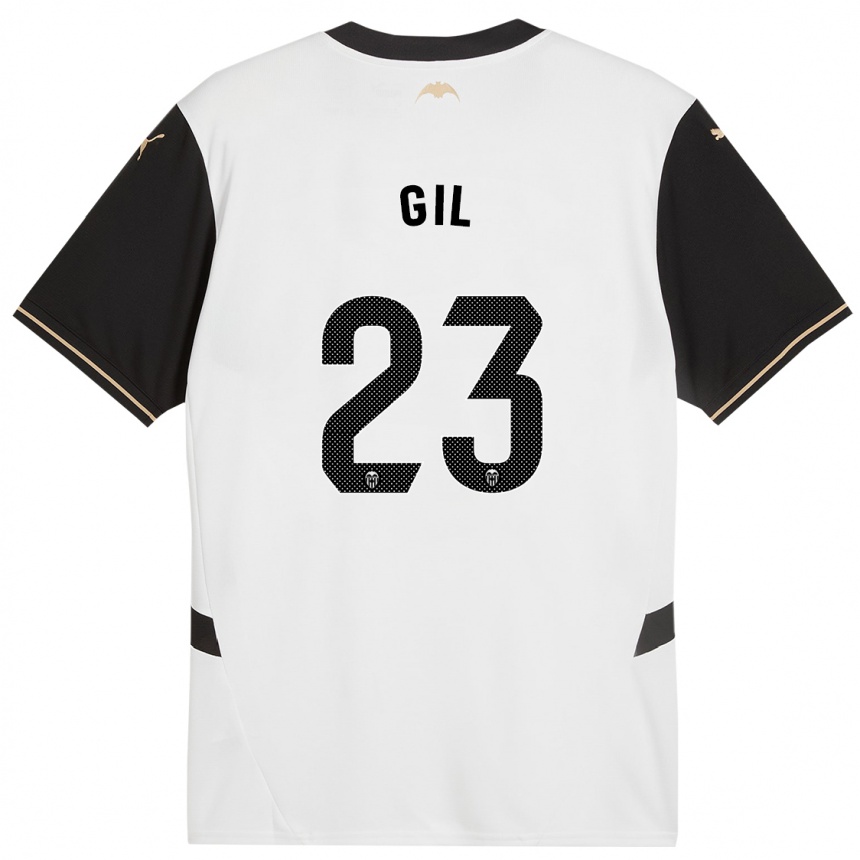 Men Football Elena Gil #23 White Black Home Jersey 2024/25 T-Shirt Uk