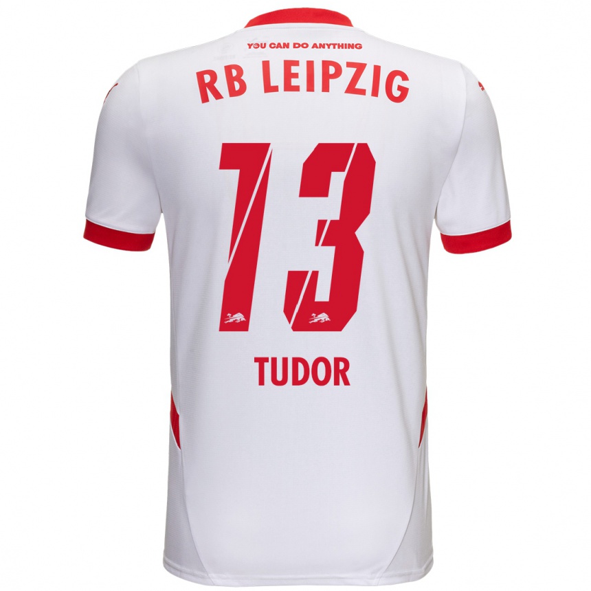 Men Football Aaron Tudor #13 White Red Home Jersey 2024/25 T-Shirt Uk