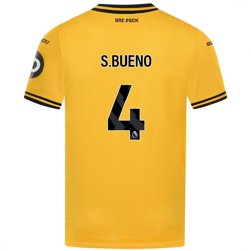 Men Football Santiago Bueno #4 Yellow Home Jersey 2024/25 T-Shirt Uk