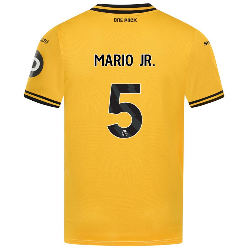 Men Football Mario Lemina #5 Yellow Home Jersey 2024/25 T-Shirt Uk