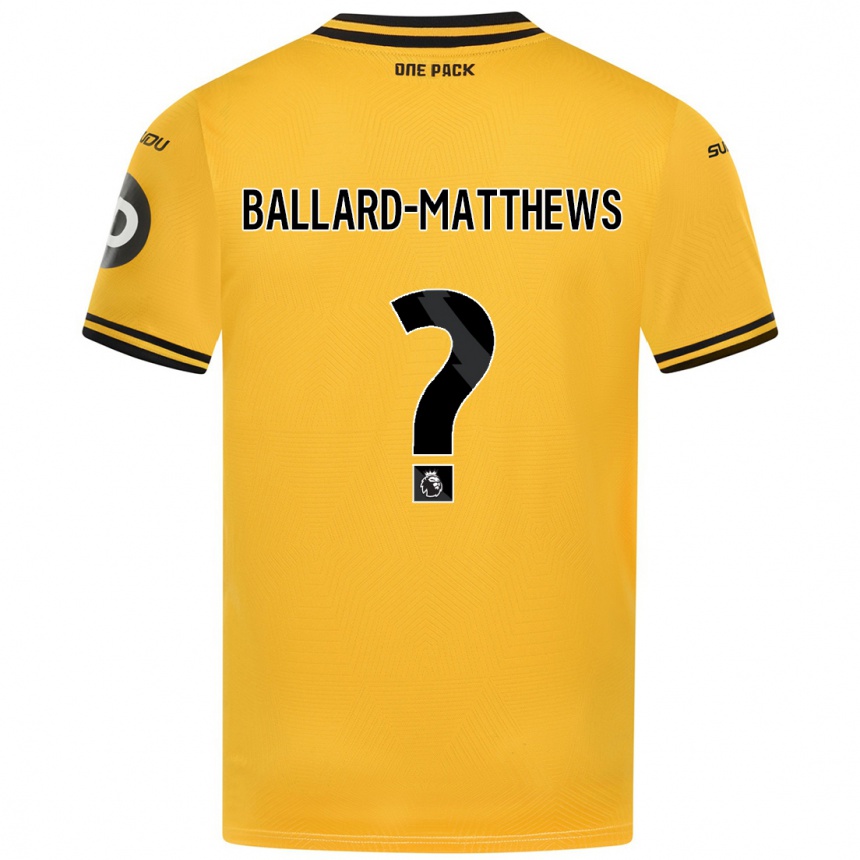 Men Football Emilio Ballard-Matthews #0 Yellow Home Jersey 2024/25 T-Shirt Uk